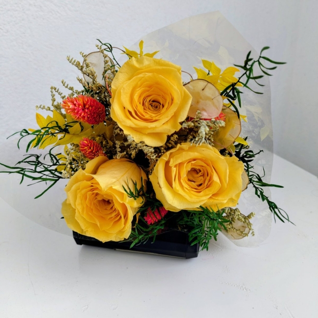 Bouquet stabilisé jaune