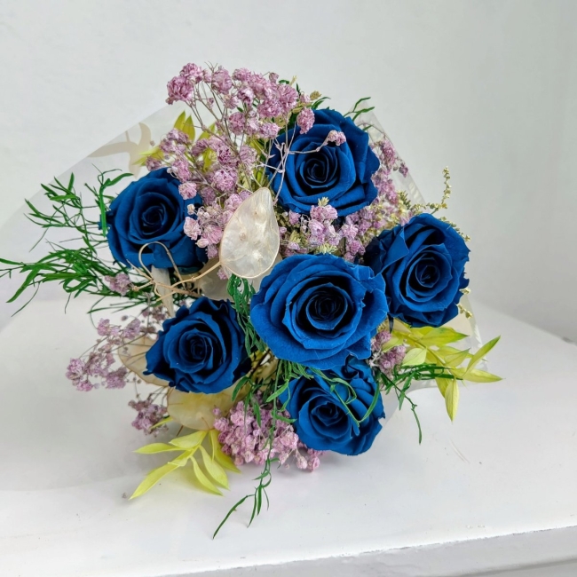 Bouquet stabilisé bleu