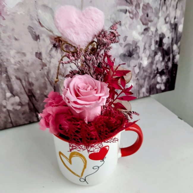 Tasse au coeur rose
